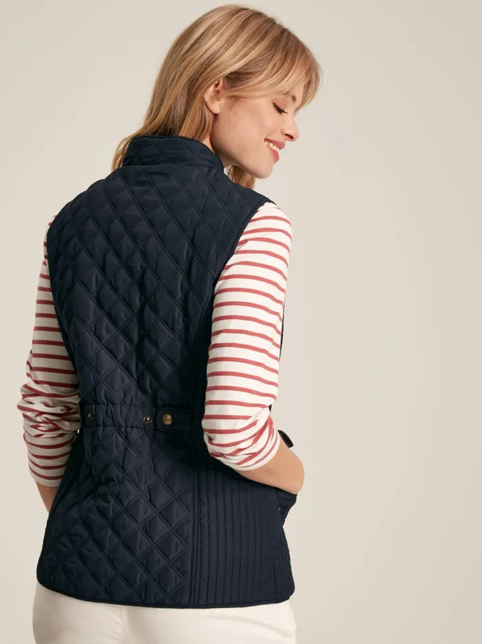 Joules Coats and Jackets Women Navy Showerproof Diamond Quilted Gilet