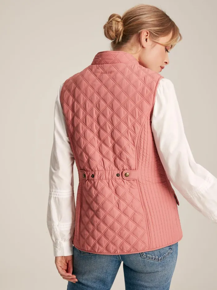 Joules Coats and Jackets Women Rose Pink Showerproof Diamond Quilted Gilet