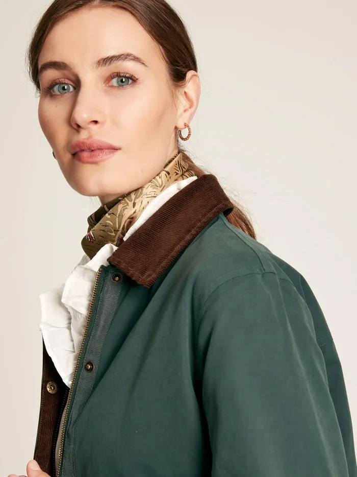 Joules Coats and Jackets Women Teal Blue Shower Resistant Dry Wax Jacket
