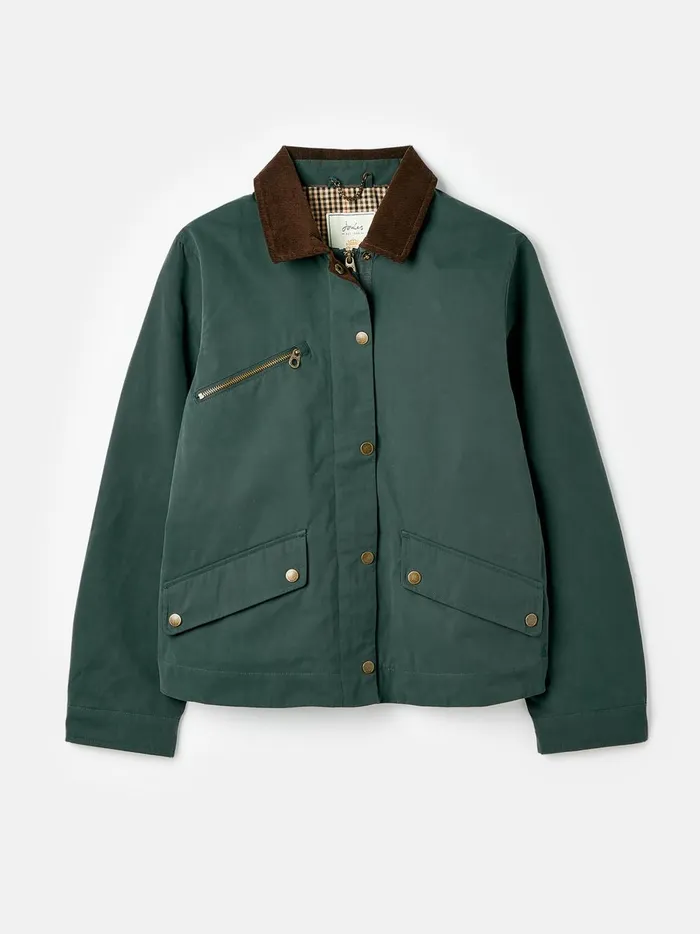 Joules Coats and Jackets Women Teal Blue Shower Resistant Dry Wax Jacket