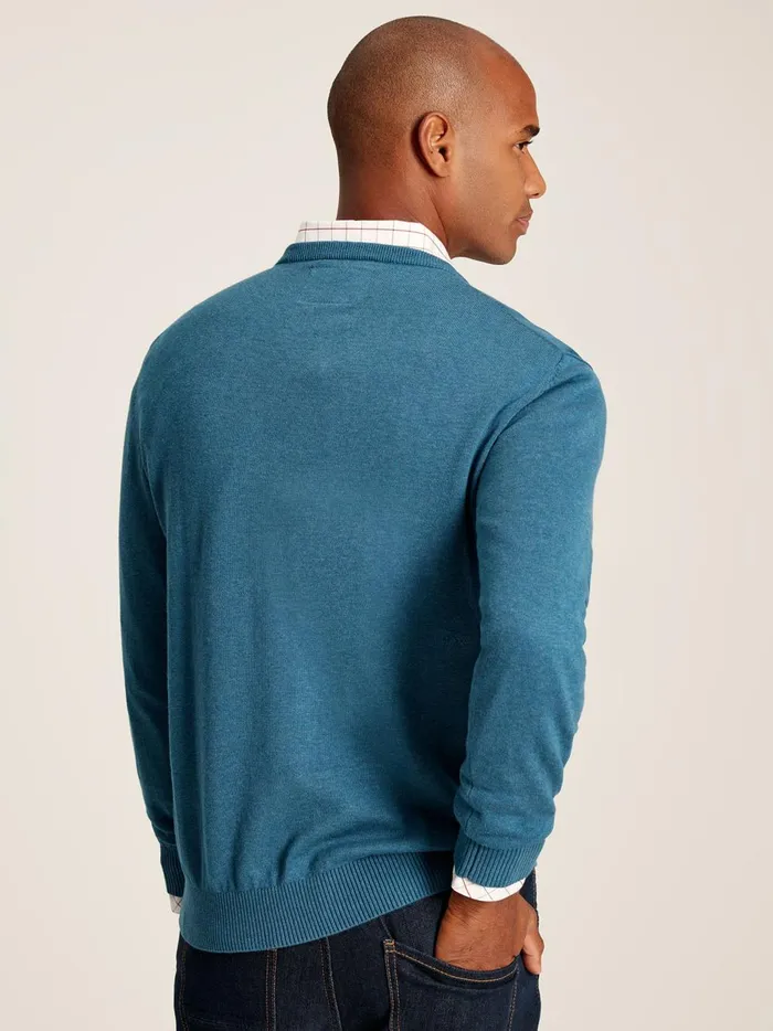 Joules Knitwear Men Blue Cotton Crew Neck Jumper
