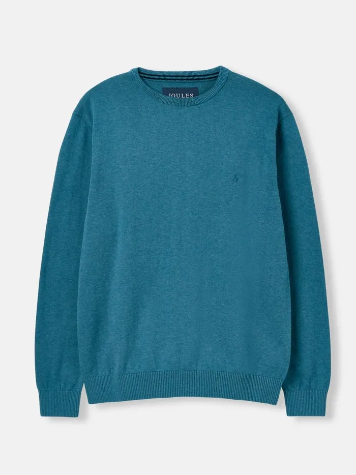 Joules Knitwear Men Blue Cotton Crew Neck Jumper