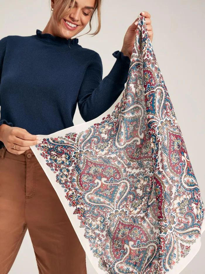 Joules Scarves Women Pink Square Lightweight Neck Scarf