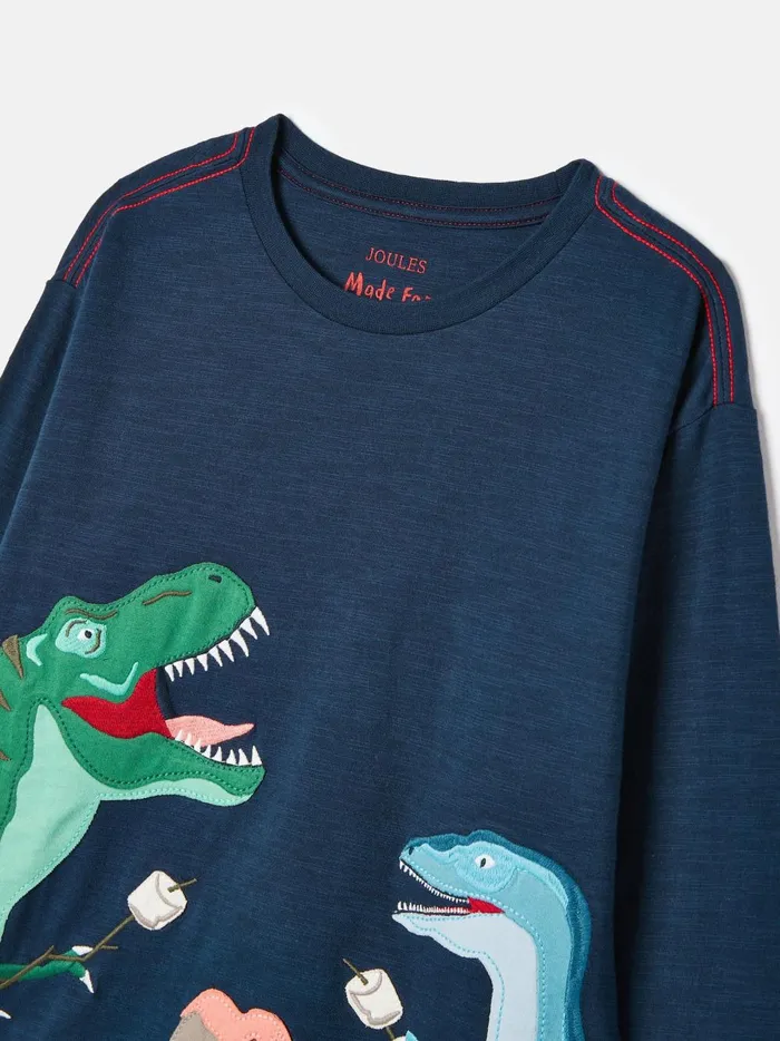 Joules Tops and Tshirts Boys Navy Long Sleeve Dinosaur TShirt
