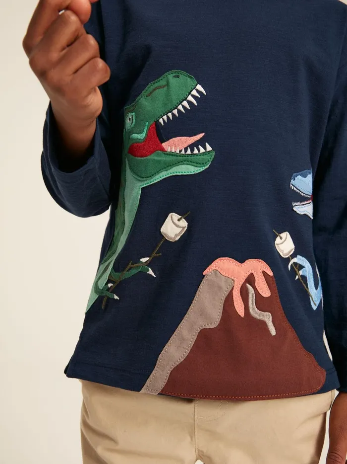 Joules Tops and Tshirts Boys Navy Long Sleeve Dinosaur TShirt