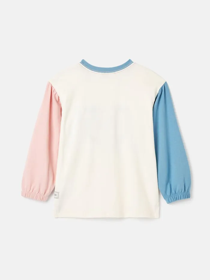 Joules Tops and Tshirts Girls Cream Long Sleeve Embroidered Artwork Top