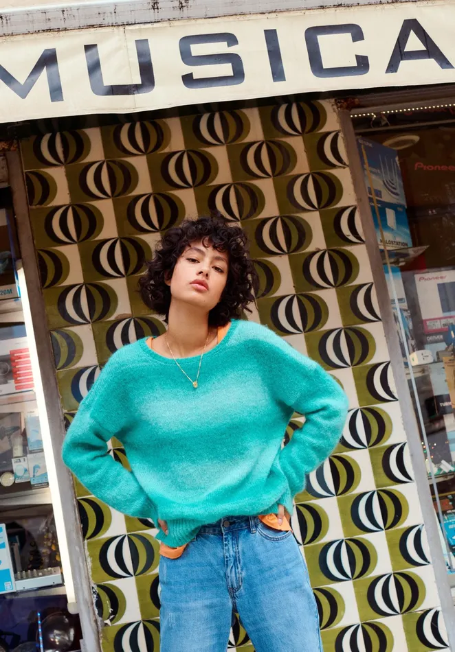 Jumpers and Cardigans Women Hush Elwood Ombre Jumper Seafoam Green
