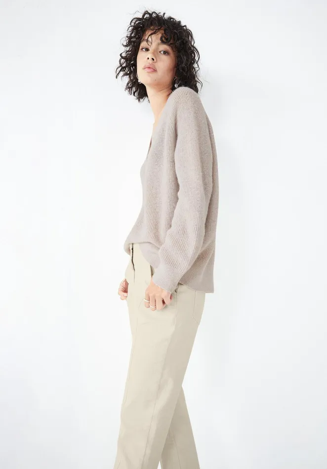 Jumpers and Cardigans Women Hush Jade VNeck Henley Jumper Moonshine