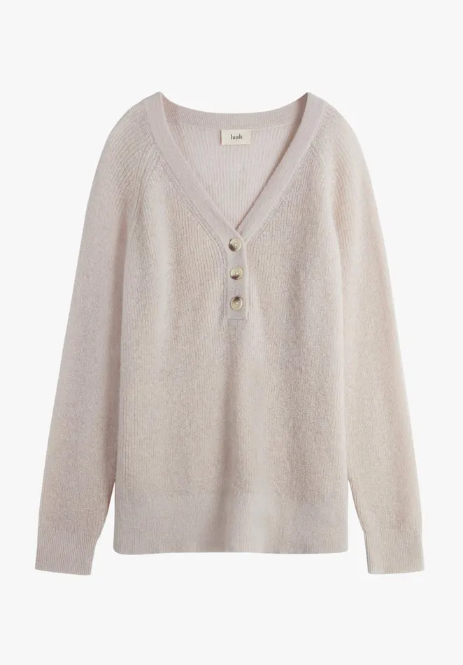 Jumpers and Cardigans Women Hush Jade VNeck Henley Jumper Moonshine