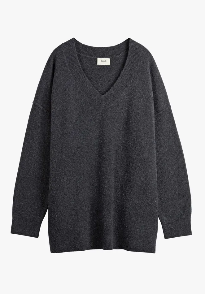 Jumpers and Cardigans Women Hush Naya VNeck Relaxed Jumper Charcoal