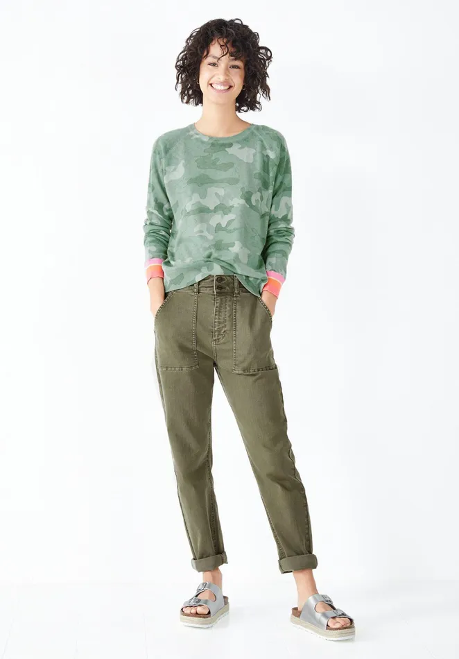 Jumpers and Cardigans Women Hush Pipa Printed Jumper Green Camo Print