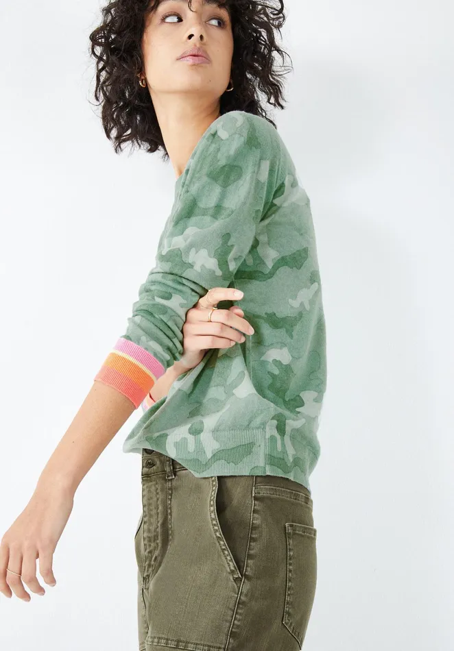 Jumpers and Cardigans Women Hush Pipa Printed Jumper Green Camo Print