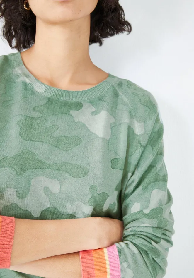 Jumpers and Cardigans Women Hush Pipa Printed Jumper Green Camo Print