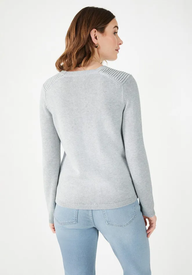 Jumpers and Cardigans Women Hush Scarlett Biker Jumper Palest Grey Marl