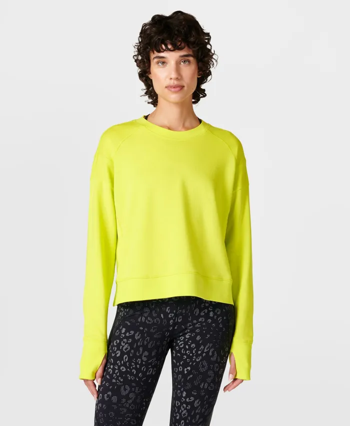 Jumpers Hoodies After Class Crop Sweatshirt Acid Yellow 8211 Sweaty Betty Women