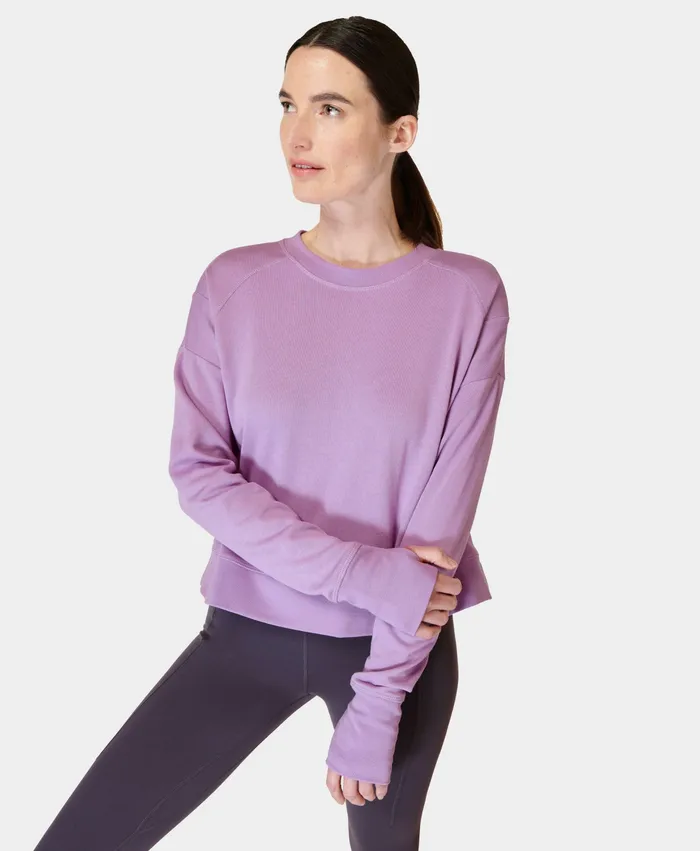 Jumpers Hoodies Women Sweaty Betty After Class Crop Sweatshirt Lily Purple
