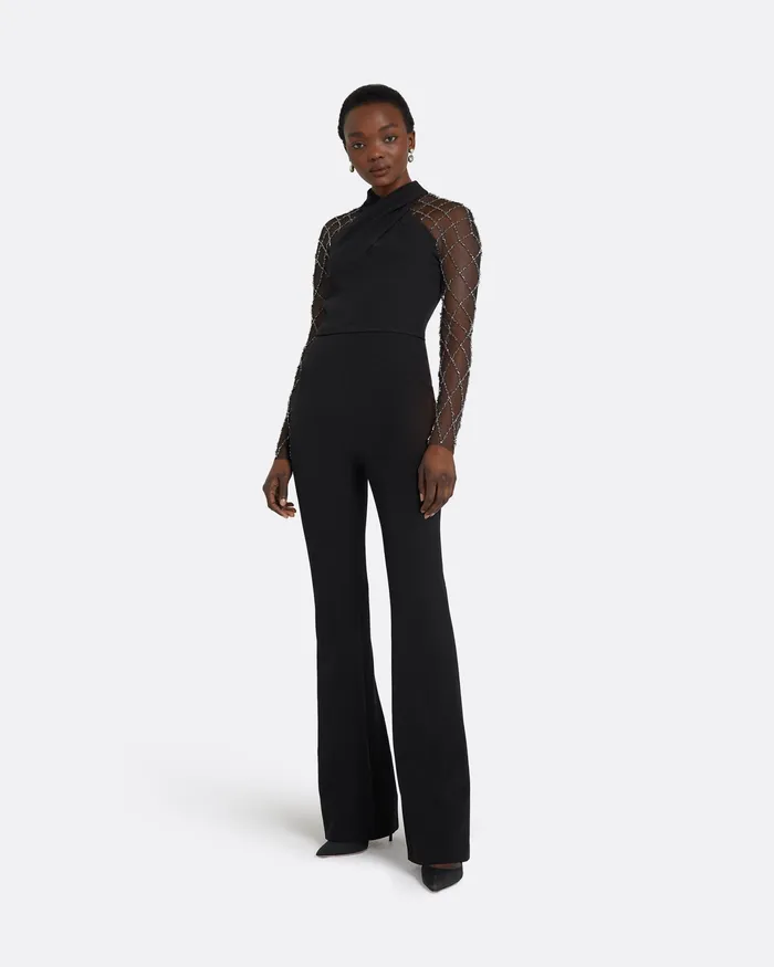 Jumpsuits Safiyaa Women Cat Black Jumpsuit Black