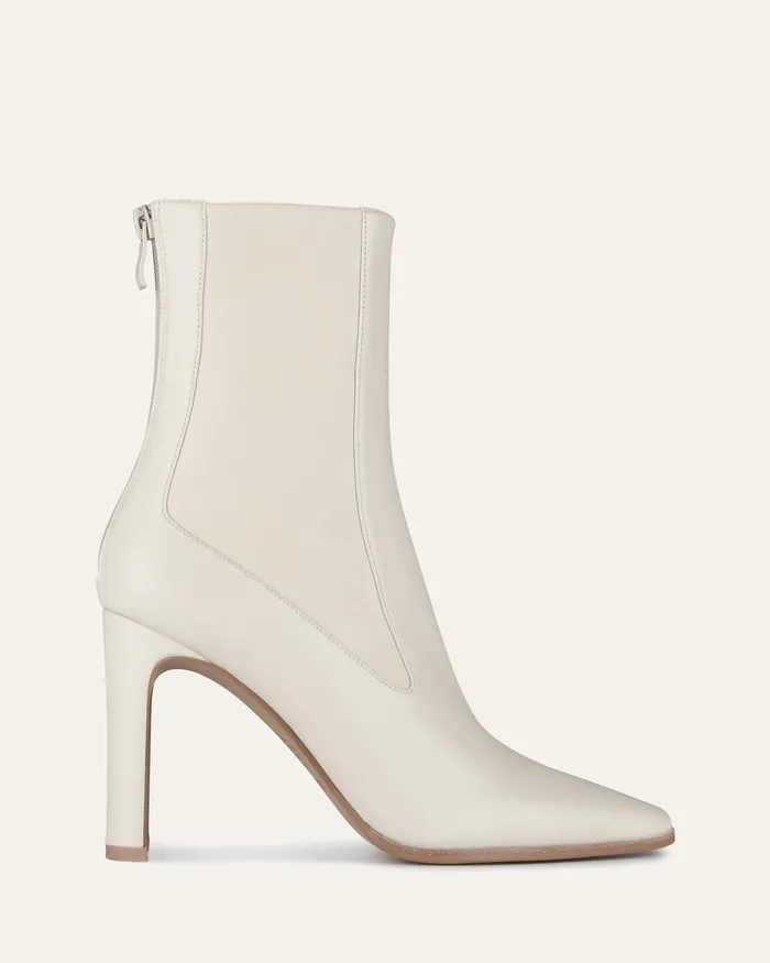 June high ankle boots off white leather HIGH BOOTS jomercer Women