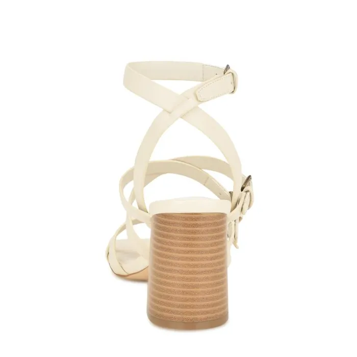 Karrly Ankle Strap Heeled Sandals Ivory Women Nine West Heels Karrly Ankle Strap Heeled Sandals Ivory Women Nine West Heels