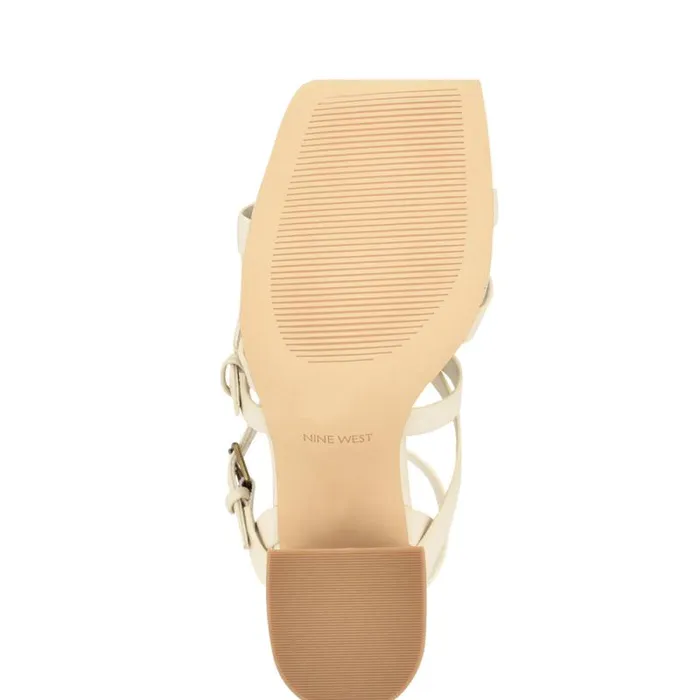 Karrly Ankle Strap Heeled Sandals Ivory Women Nine West Heels Karrly Ankle Strap Heeled Sandals Ivory Women Nine West Heels