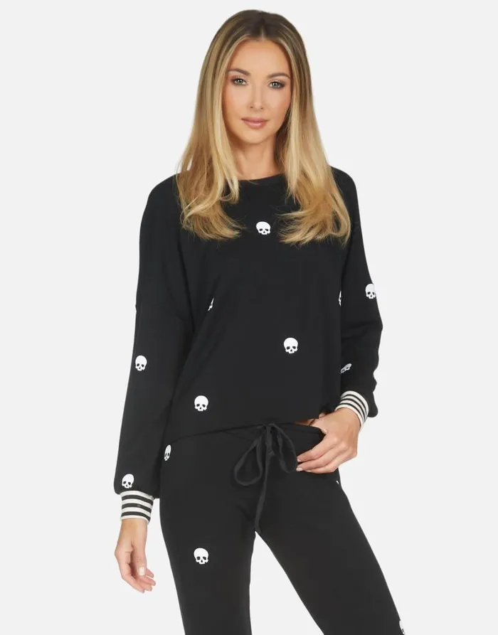 Kiara Mini Skulls Black Women Lauren Moshi Long Sleeve