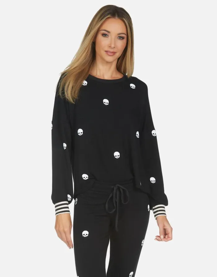 Kiara Mini Skulls Black Women Lauren Moshi Long Sleeve