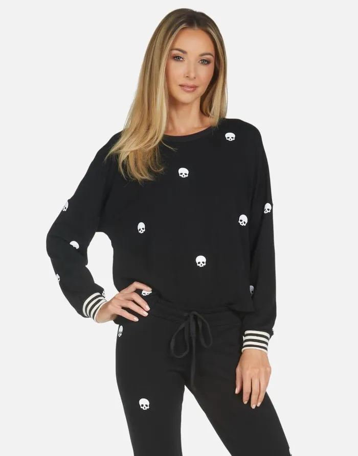 Kiara Mini Skulls Black Women Lauren Moshi Long Sleeve
