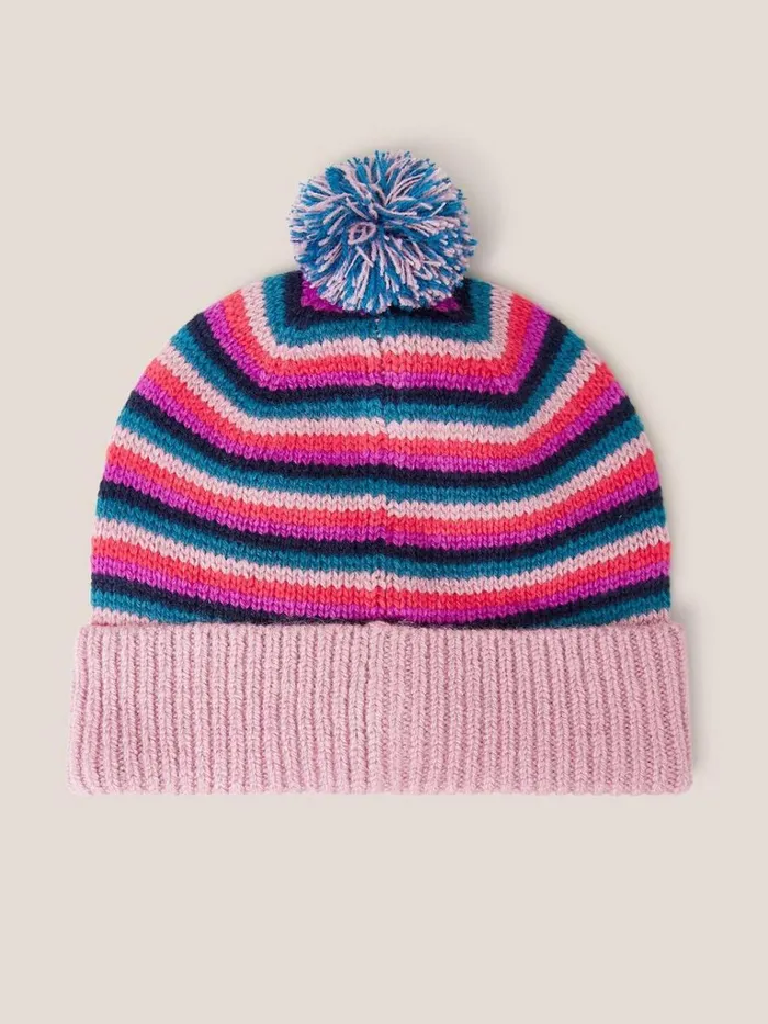 Kids ACCESSORIES White Stuff Multi Stripe Hat Pink Multi Kids ACCESSORIES White Stuff Multi Stripe Hat Pink Multi