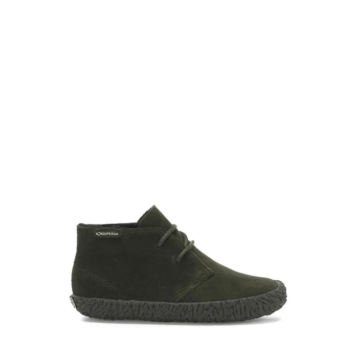 Kids Ankle Boots Boy 2798SUEJ Laced FULL MILITARY GREEN Superga Ankle Boots
