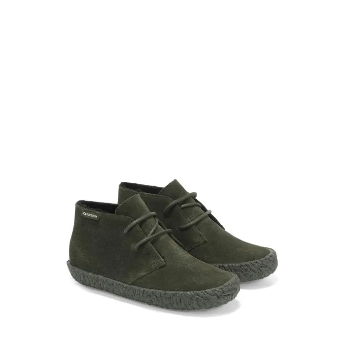 Kids Ankle Boots Boy 2798SUEJ Laced FULL MILITARY GREEN Superga Ankle Boots
