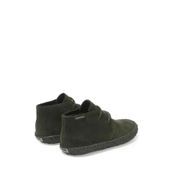 Kids Ankle Boots Boy 2798SUEJ Laced FULL MILITARY GREEN Superga Ankle Boots