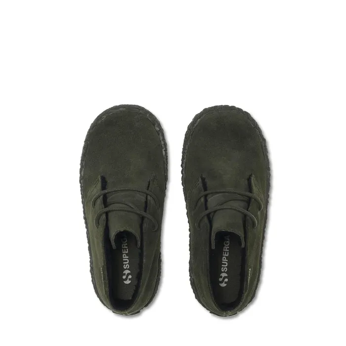 Kids Ankle Boots Boy 2798SUEJ Laced FULL MILITARY GREEN Superga Ankle Boots
