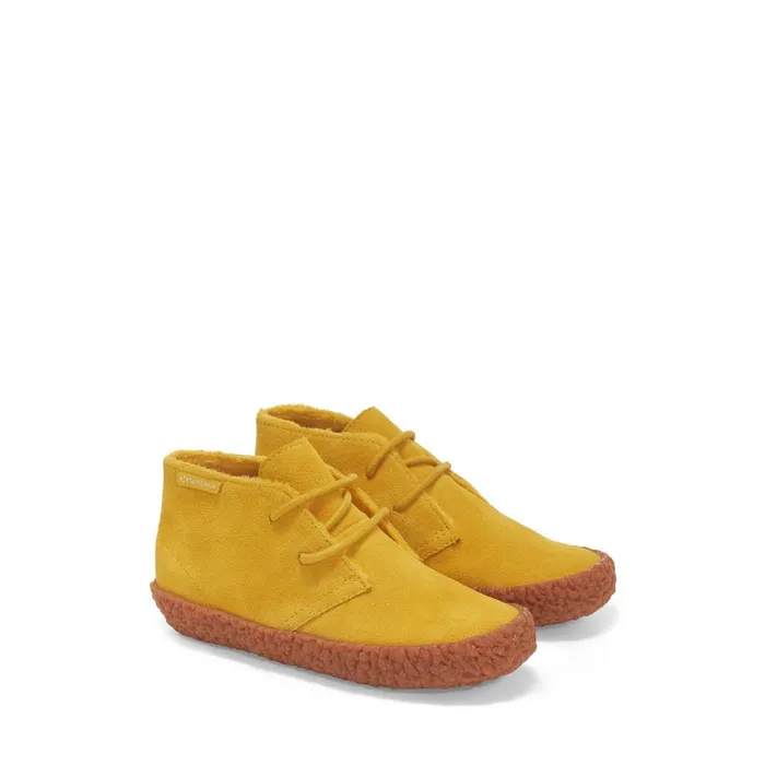 Kids Ankle Boots Boy 2798SUEJ Laced YELLOW MUSTARD Superga Ankle Boots