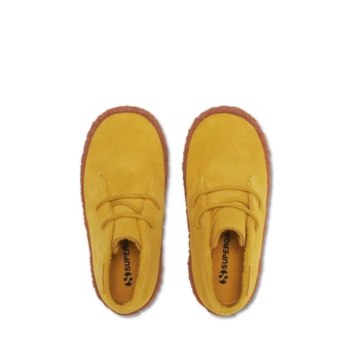 Kids Ankle Boots Boy 2798SUEJ Laced YELLOW MUSTARD Superga Ankle Boots
