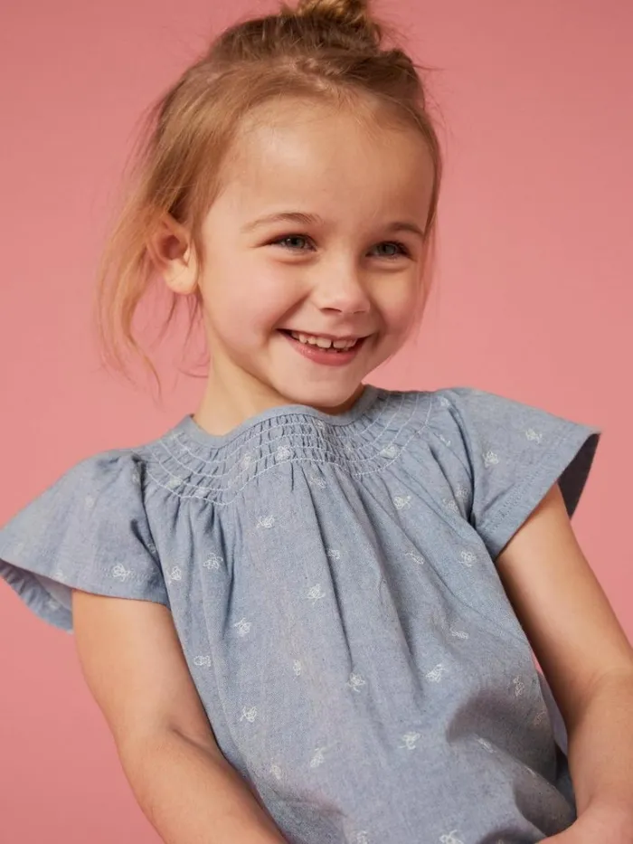 Kids DRESSES and SKIRTS White Stuff Chambray Frill Dress Chambray Blue Kids DRESSES and SKIRTS White Stuff Chambray Frill Dress Chambray Blue