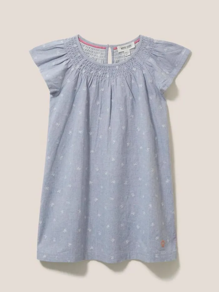 Kids DRESSES and SKIRTS White Stuff Chambray Frill Dress Chambray Blue Kids DRESSES and SKIRTS White Stuff Chambray Frill Dress Chambray Blue