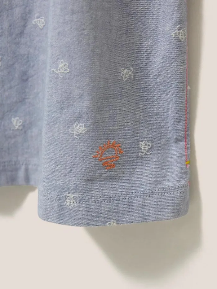 Kids DRESSES and SKIRTS White Stuff Chambray Frill Dress Chambray Blue Kids DRESSES and SKIRTS White Stuff Chambray Frill Dress Chambray Blue