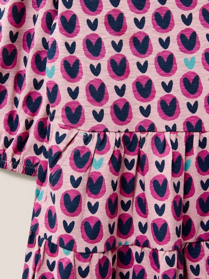 Kids DRESSES and SKIRTS White Stuff Heart Printed Jersey Dress Pink Print