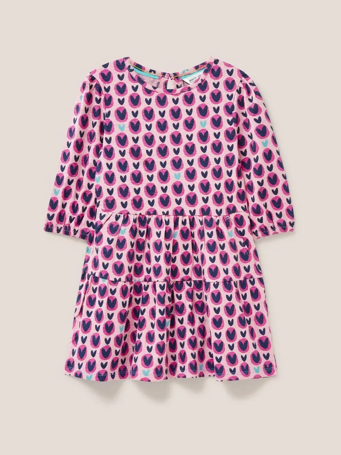 Kids DRESSES and SKIRTS White Stuff Heart Printed Jersey Dress Pink Print Kids DRESSES and SKIRTS White Stuff Heart Printed Jersey Dress Pink Print