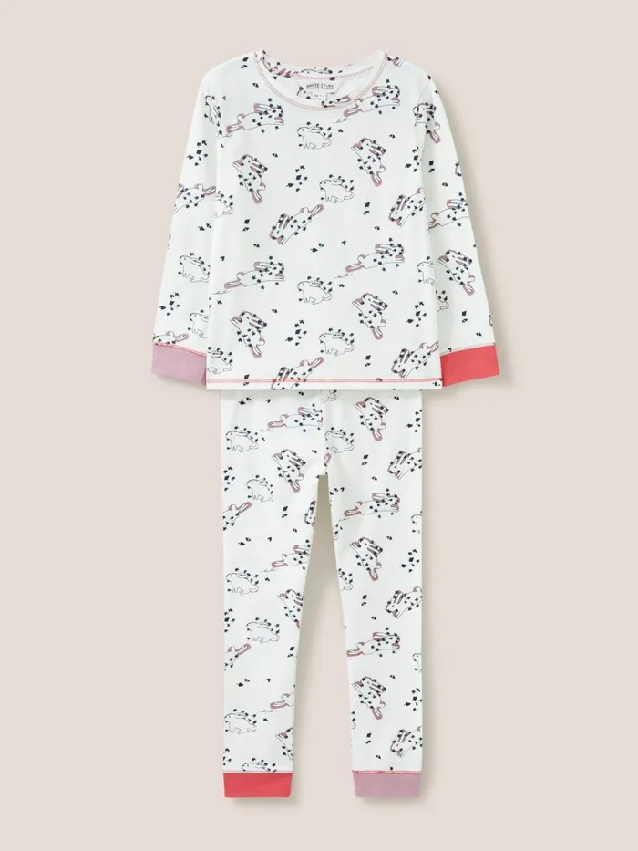 Kids PYJAMAS White Stuff Bunny Printed PJ Set Pink Print Kids PYJAMAS White Stuff Bunny Printed PJ Set Pink Print