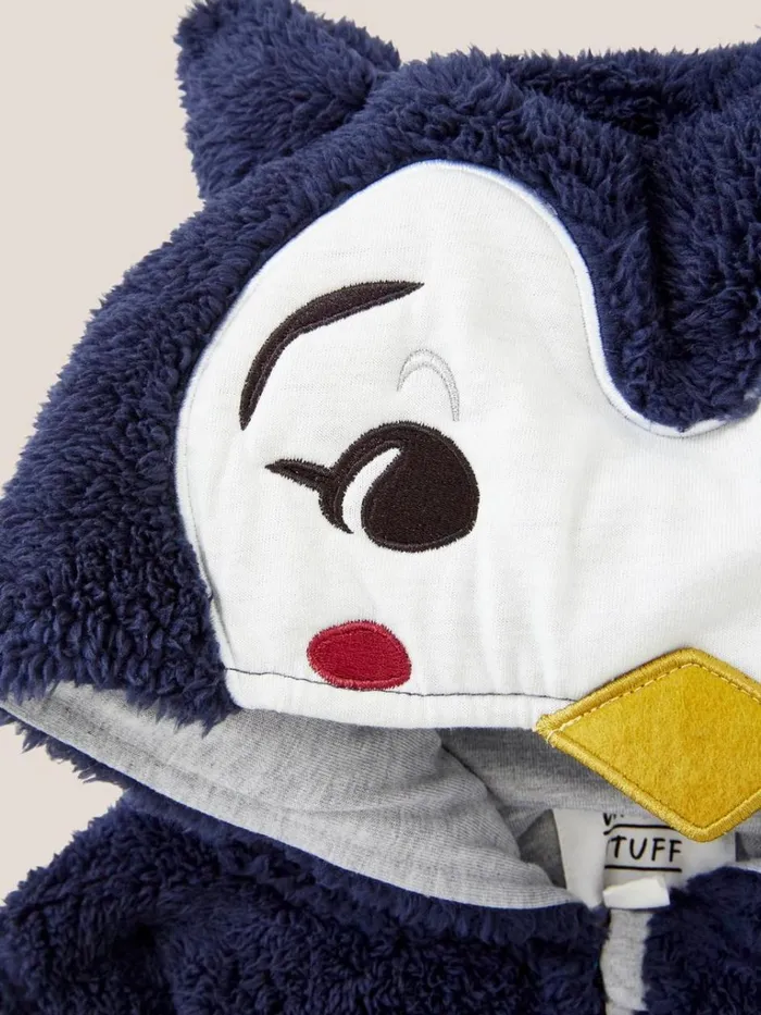 Kids PYJAMAS White Stuff Penguin Onesie Chambray Blue