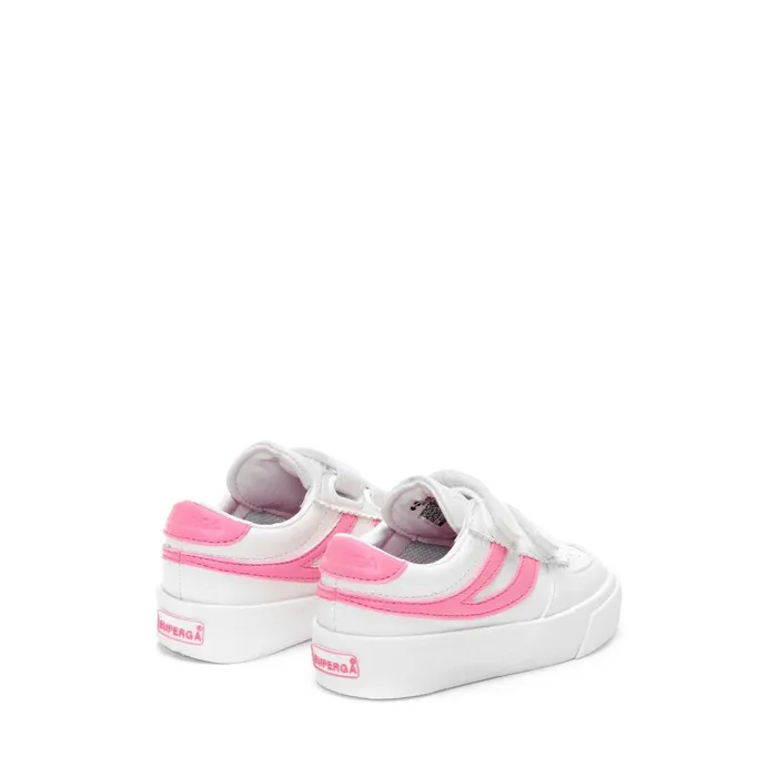 Kids Sneakers Kid Unisex 2846 KIDS SEATTLE STRAPS VEGAN MATERIAL Low Cut WHITENEON PINK Superga Children