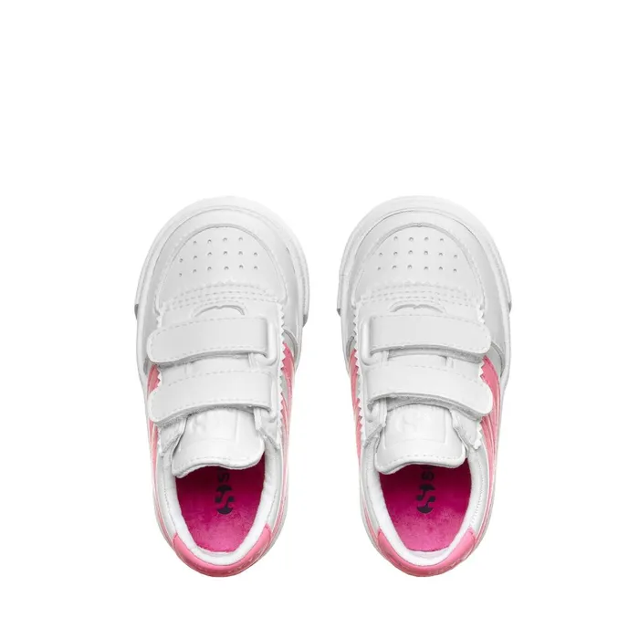 Kids Sneakers Kid Unisex 2846 KIDS SEATTLE STRAPS VEGAN MATERIAL Low Cut WHITENEON PINK Superga Children