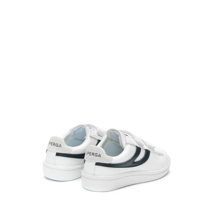 Kids Sneakers Kid Unisex 4832 KIDS STRAPS MATCH Low Cut WHITEBLUE NAVY Superga Low Cut