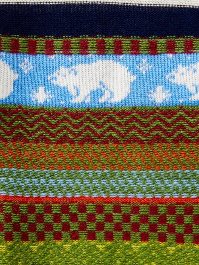 Kids SWEATS White Stuff Polar Bear Fairisle Jumper Orange Multi
