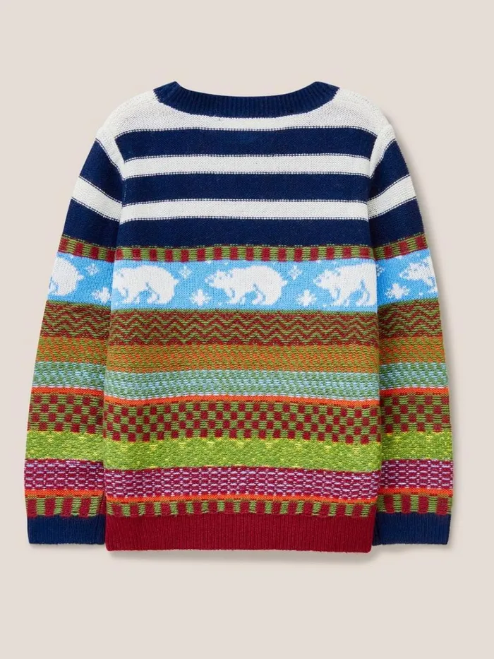 Kids SWEATS White Stuff Polar Bear Fairisle Jumper Orange Multi Kids SWEATS White Stuff Polar Bear Fairisle Jumper Orange Multi