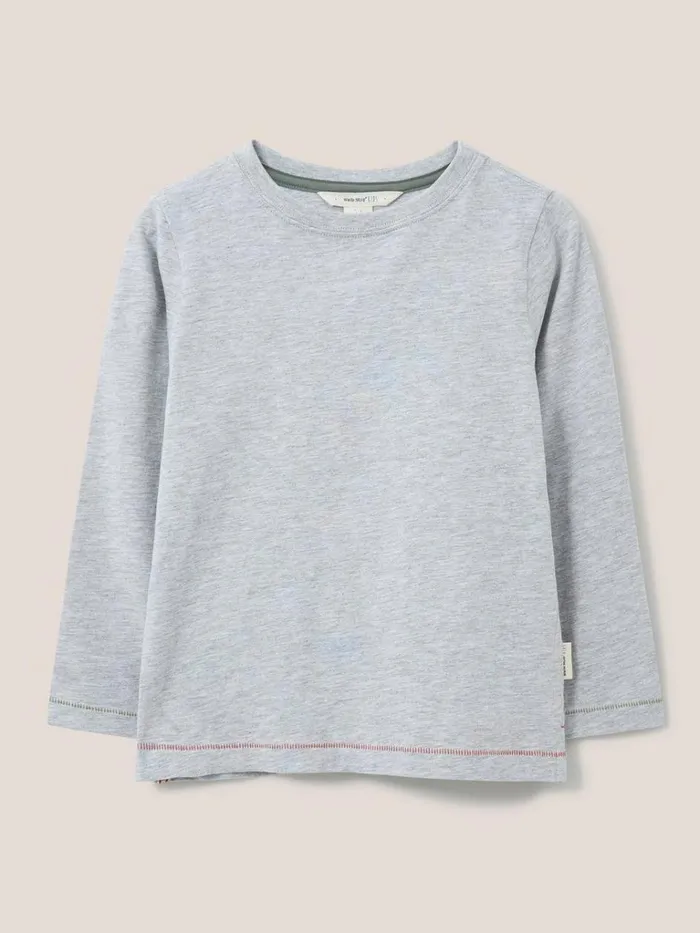 Kids TOPS White Stuff Abbey Long Sleeve T Shirt Grey Marl Kids TOPS White Stuff Abbey Long Sleeve T Shirt Grey Marl