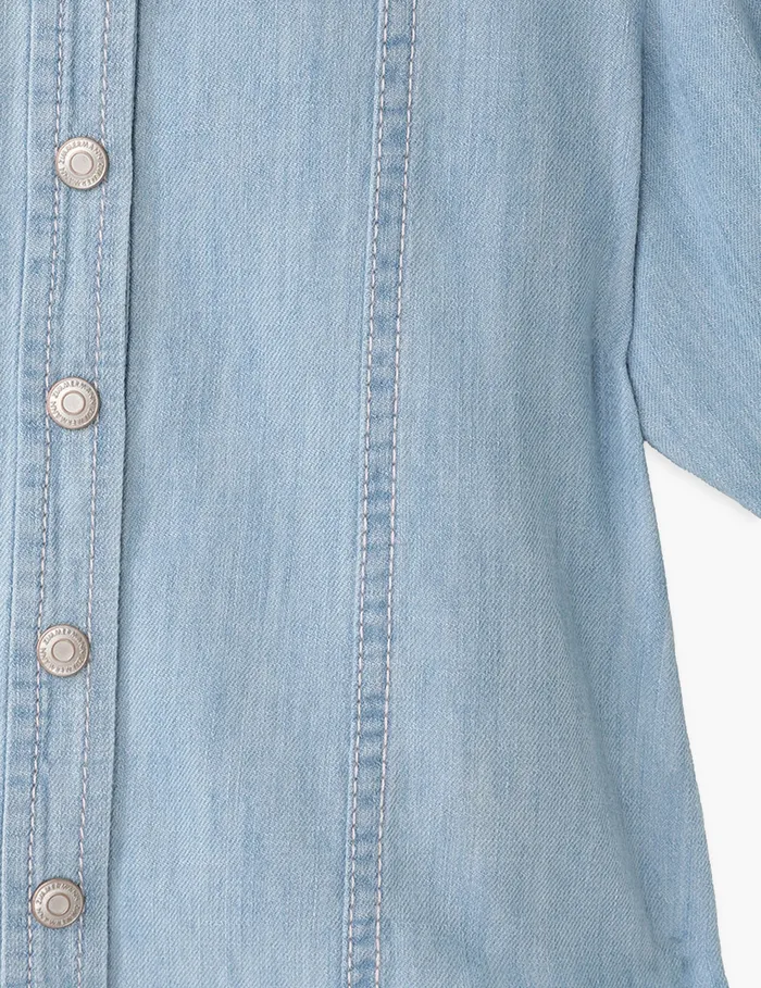 Kids Zimmermann Denim Waverly Utility Denim Top Blueberry