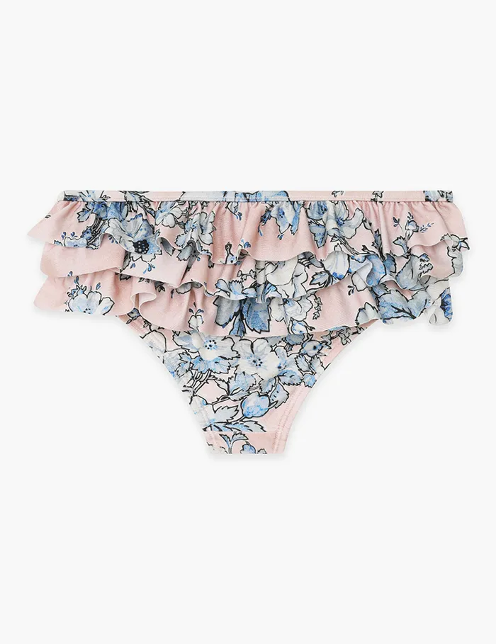 Kids Zimmermann Swimwear Halliday Frill Pant Peachblue Floral