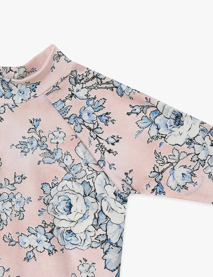 Kids Zimmermann Swimwear Halliday Frill Rashie Peachblue Floral